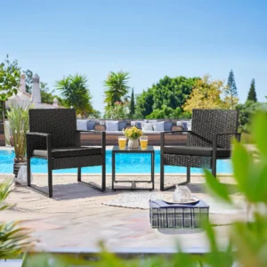 Mouch 3 Pieces Outdoor Bistro Chair Set